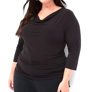 LANE BRYANT • BLACK COWL NECK TOP